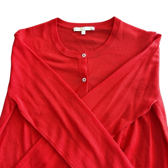 Maje Sweater Women's Size 2 Red Button Up Cardigan - Picture 3 of 4